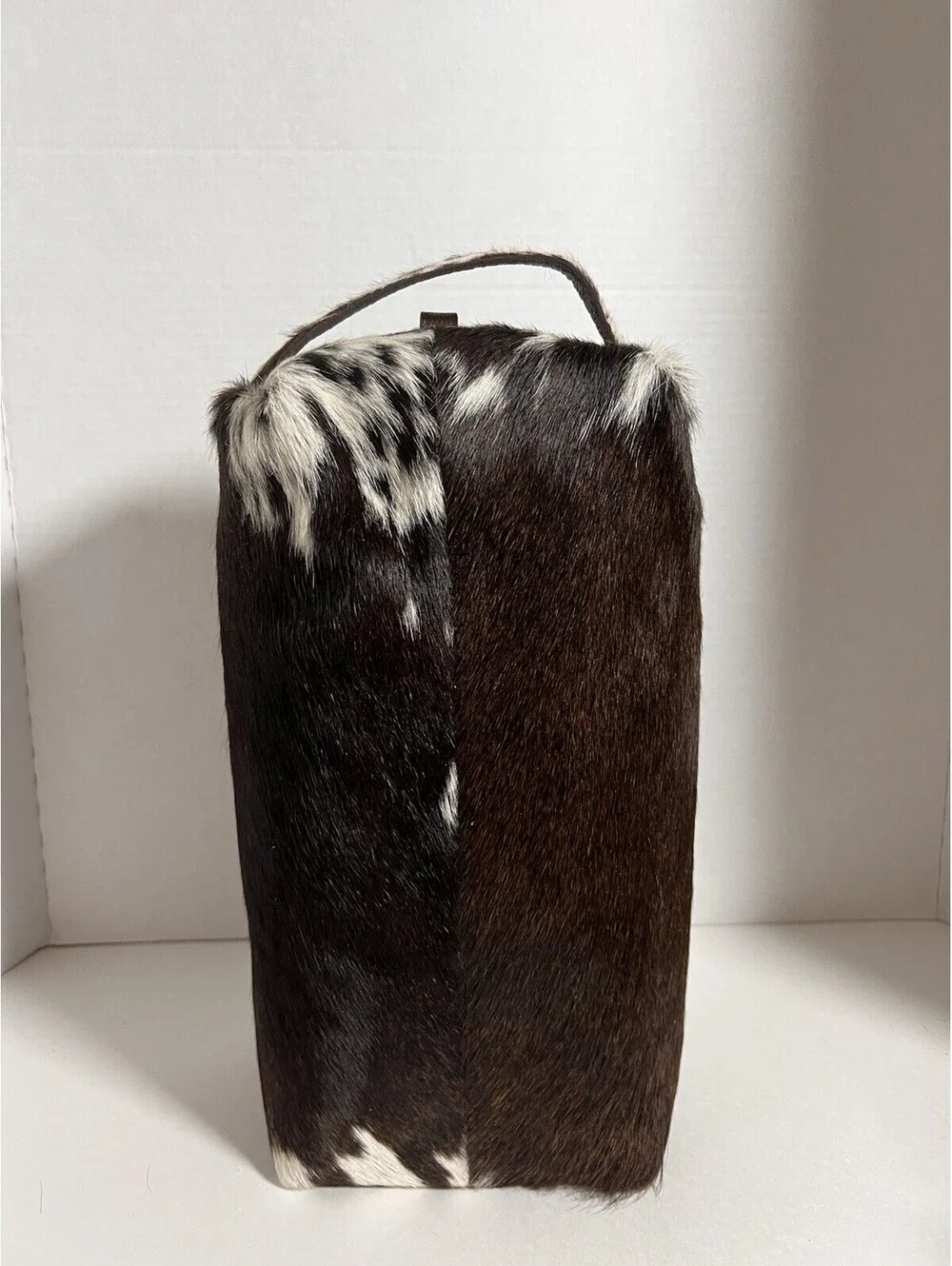 BAALAY Genuine Cowhide Hair-On-Hide Travel Bag/Cosmetic Case 13” W Brown